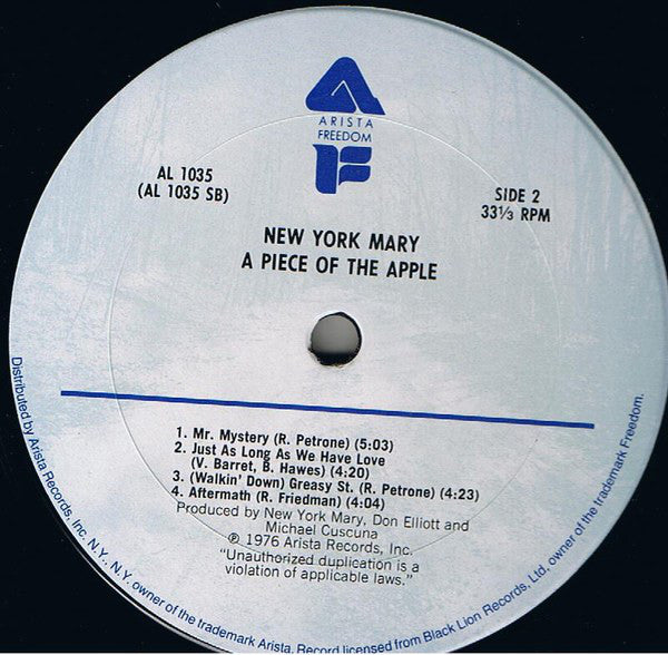 New York Mary : A Piece Of The Apple (LP, Album)