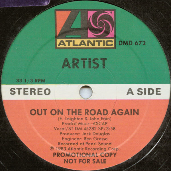 Artist (4) : Out On The Road Again (12", Promo)