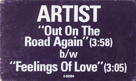 Artist (4) : Out On The Road Again (12", Promo)