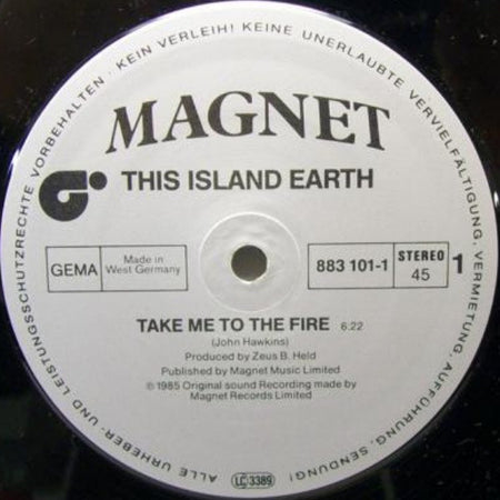 This Island Earth : Take Me To The Fire (12", Maxi)