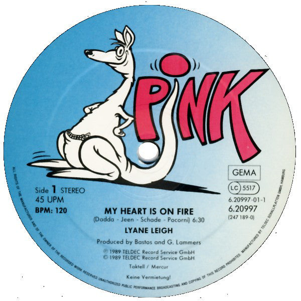 Lyane Leigh : My Heart Is On Fire (12", Maxi)