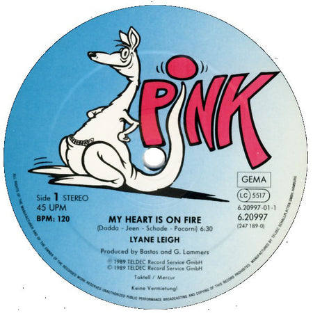 Lyane Leigh : My Heart Is On Fire (12", Maxi)