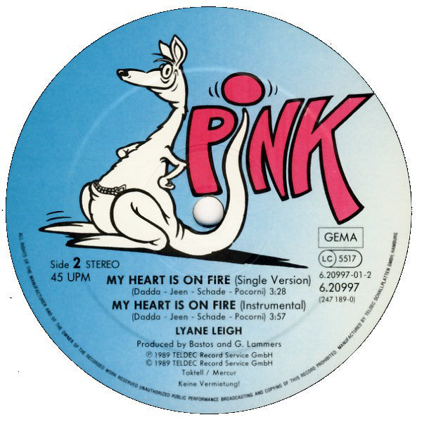 Lyane Leigh : My Heart Is On Fire (12", Maxi)
