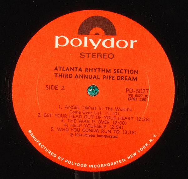Atlanta Rhythm Section : Third Annual Pipe Dream (LP, Album, All)