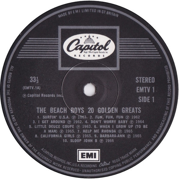 The Beach Boys : 20 Golden Greats (LP, Comp)