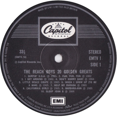 The Beach Boys : 20 Golden Greats (LP, Comp)