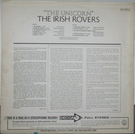 The Irish Rovers : The Unicorn (LP, Album, Glo)