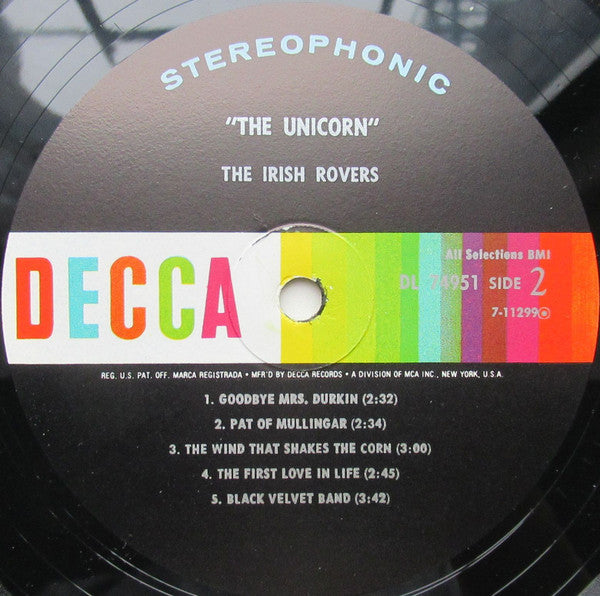 The Irish Rovers : The Unicorn (LP, Album, Glo)