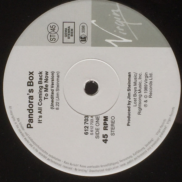 Pandora's Box (2) : It's All Coming Back To Me Now (12")