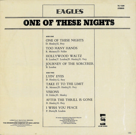Eagles : One Of These Nights (LP, Album)