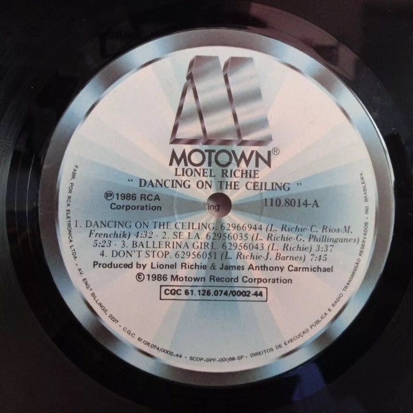 Lionel Richie : Dancing On The Ceiling (LP, Album)