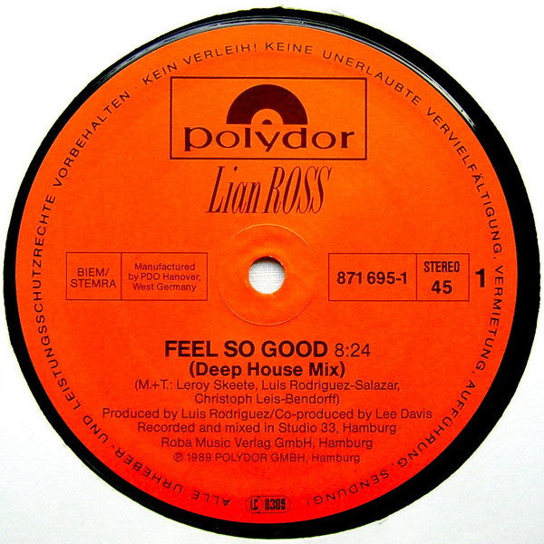 Lian Ross : Feel So Good (12")