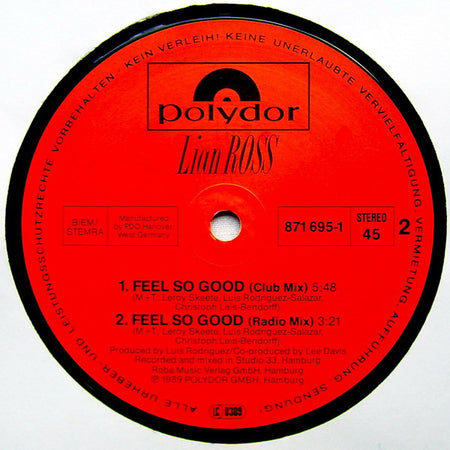 Lian Ross : Feel So Good (12")