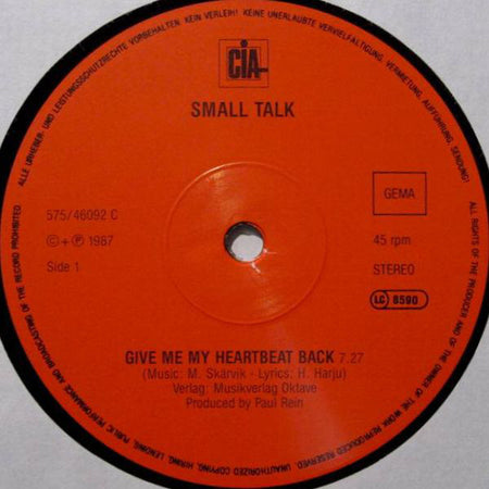 Small Talk (5) : Give Me My Heartbeat Back (12", Maxi)