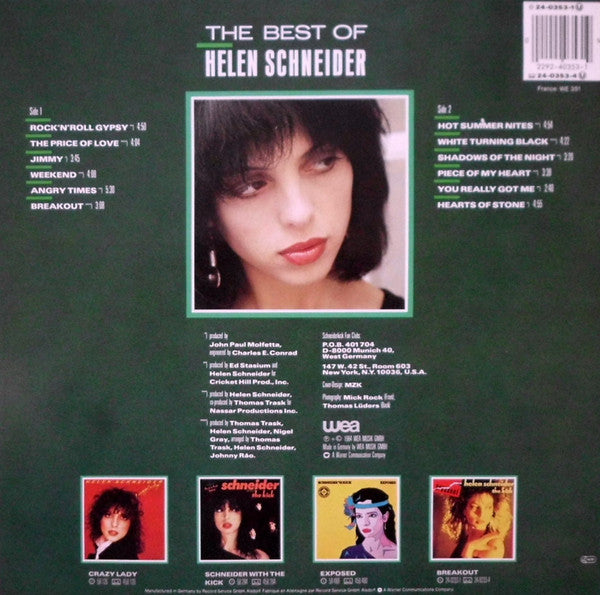 Helen Schneider : The Best Of Helen Schneider (LP, Comp)