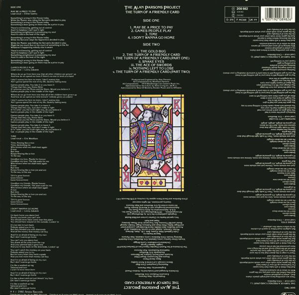 The Alan Parsons Project : The Turn Of A Friendly Card (LP, Album, RE)