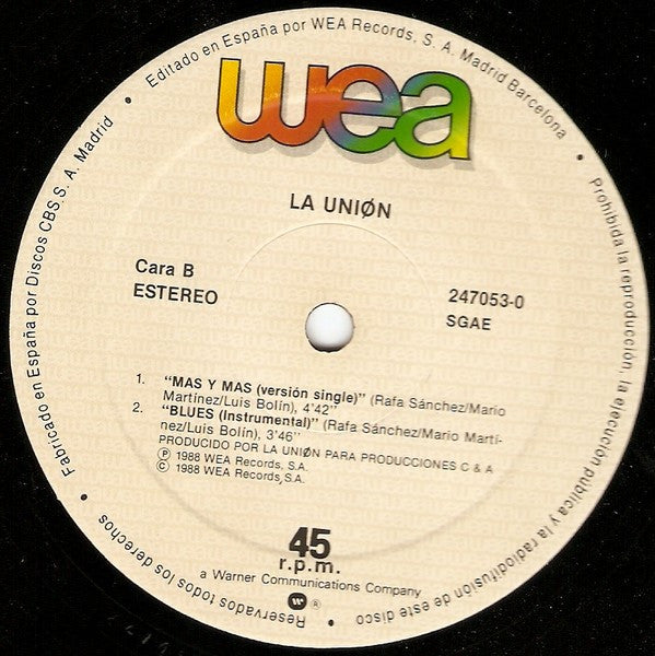 La Unión : Más Y Más (Hot Acid) (12")