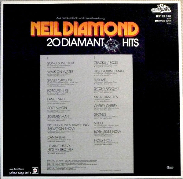 Neil Diamond : 20 Diamant Hits (LP, Comp)