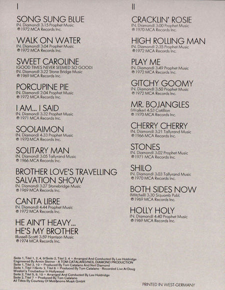 Neil Diamond : 20 Diamant Hits (LP, Comp)