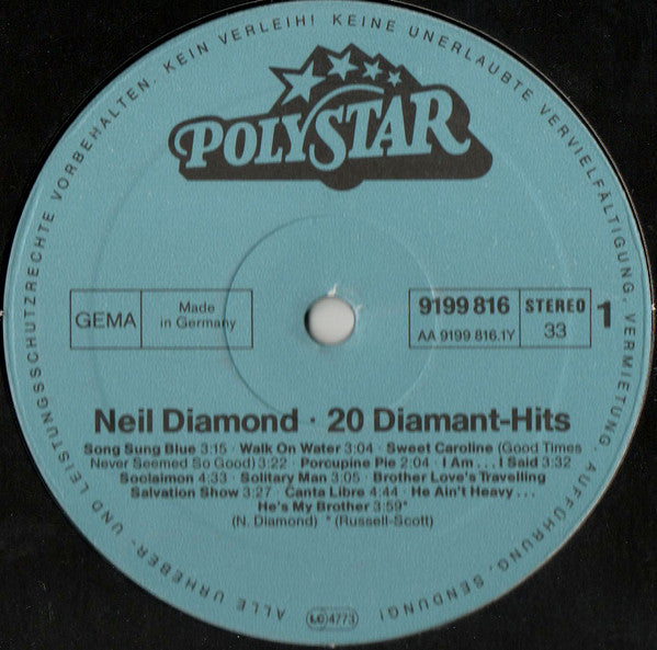 Neil Diamond : 20 Diamant Hits (LP, Comp)