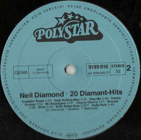 Neil Diamond : 20 Diamant Hits (LP, Comp)