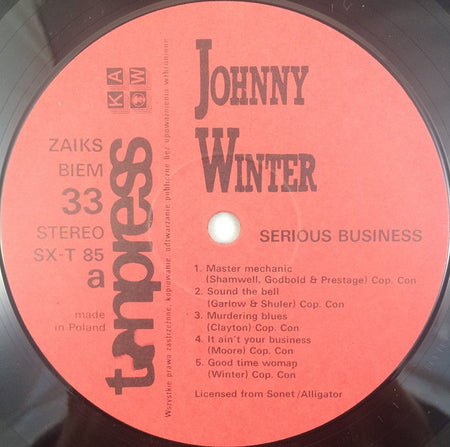 Johnny Winter : Serious Business (LP, Album)