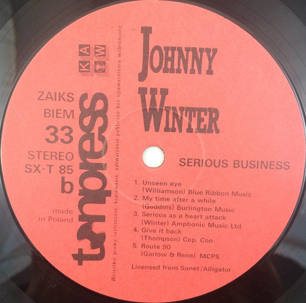 Johnny Winter : Serious Business (LP, Album)