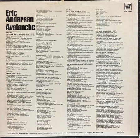 Eric Andersen (2) : Avalanche (LP, Album, Ter)