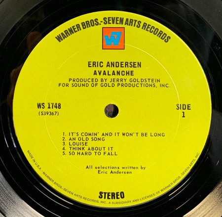 Eric Andersen (2) : Avalanche (LP, Album, Ter)
