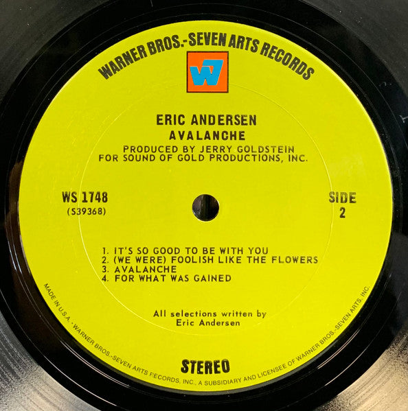 Eric Andersen (2) : Avalanche (LP, Album, Ter)