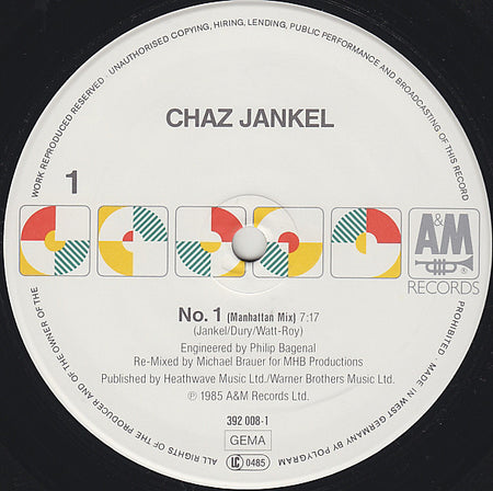 Chas Jankel : No. 1 (12", Maxi)