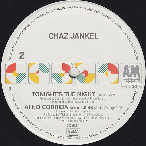 Chas Jankel : No. 1 (12", Maxi)