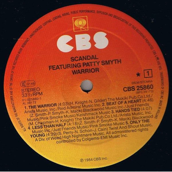Scandal (4) Featuring Patty Smyth : Warrior (LP, Album)