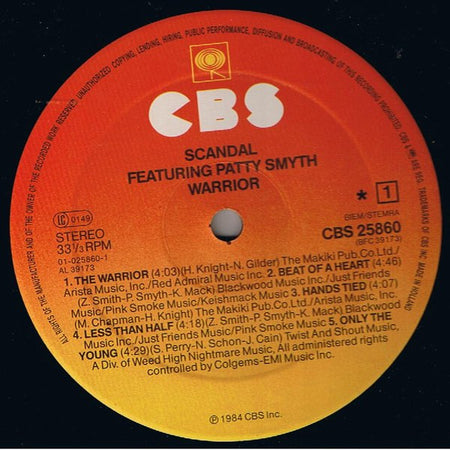 Scandal (4) Featuring Patty Smyth : Warrior (LP, Album)