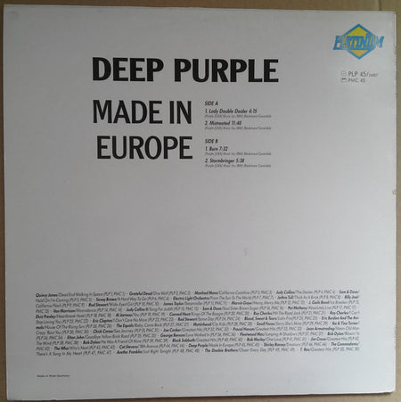Deep Purple : Made In Europe (LP, Album, RE)