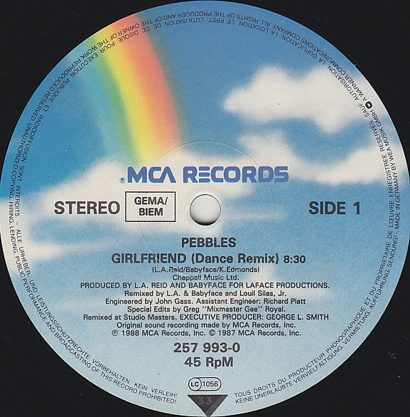 Pebbles : Girlfriend (Dance Remix) (12", Maxi)