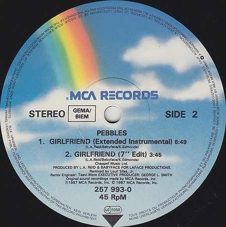 Pebbles : Girlfriend (Dance Remix) (12", Maxi)
