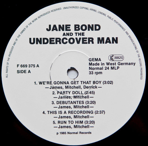 Jane Bond & The Undercovermen : Jane Bond And The Undercover Men (LP, Album, RE)