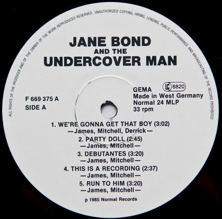 Jane Bond & The Undercovermen : Jane Bond And The Undercover Men (LP, Album, RE)