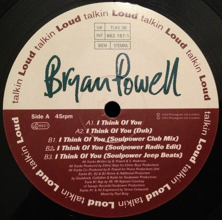 Bryan Powell : I Think Of You (12")