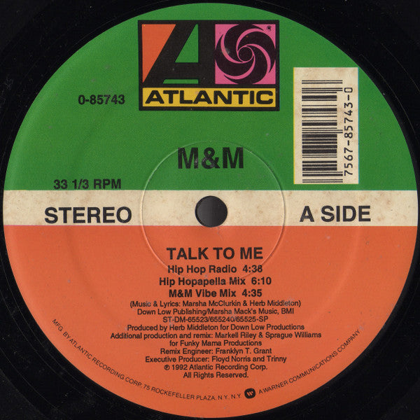 M & M (4) : Talk To Me (12")
