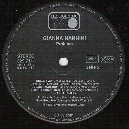 Gianna Nannini : Profumo (LP, Album)