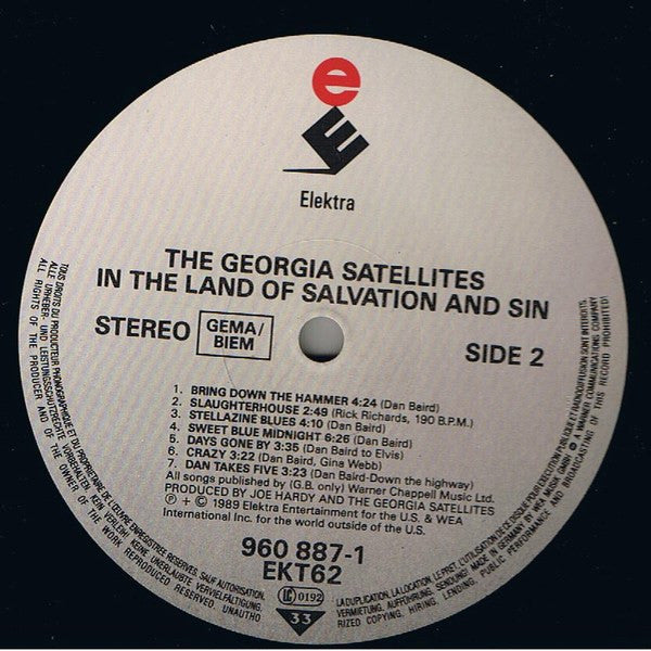 The Georgia Satellites : In The Land Of Salvation And Sin (LP, Album)