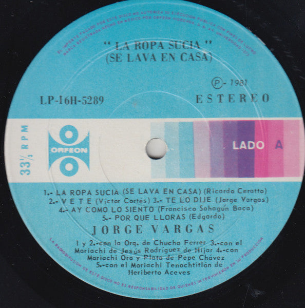 Jorge Vargas (4) : Vete La Ropa Sucia (LP)