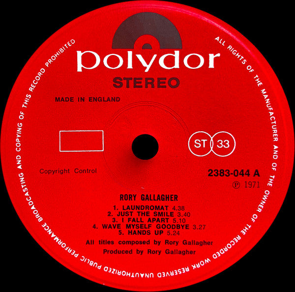 Rory Gallagher : Rory Gallagher (LP, Album)
