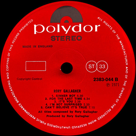 Rory Gallagher : Rory Gallagher (LP, Album)