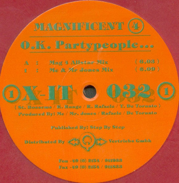 Magnificent 4 : O.K. Partypeople... (12", Red)