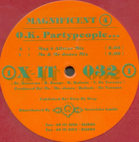 Magnificent 4 : O.K. Partypeople... (12", Red)