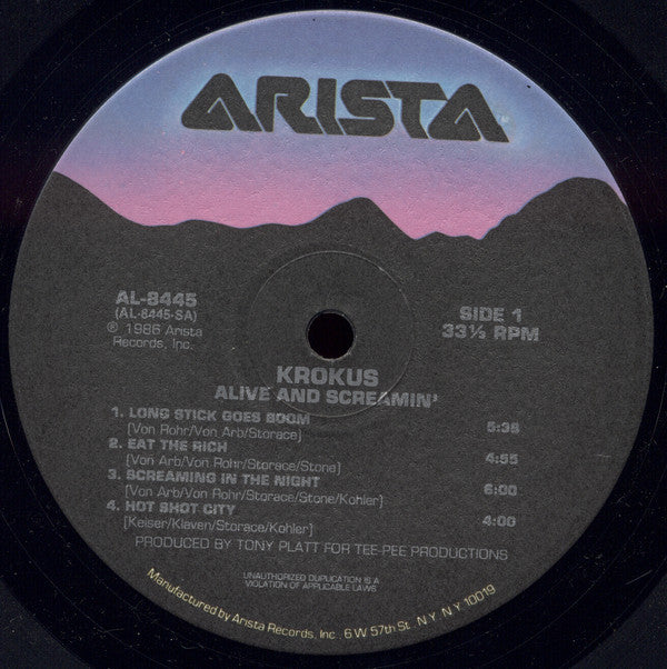 Krokus : Alive And Screamin' (LP, Album)