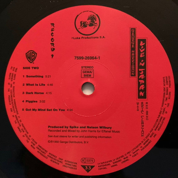 George Harrison : Live In Japan With Eric Clapton And Band (2xLP, Album)